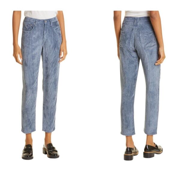 Rag & Bone Rosa Crop Corduroy Pants Deep Blue Size 30 NWT $395 MSRP